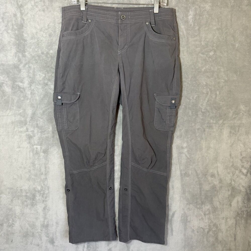KÜHL Women Gray Cargo Legendary Pants 12 Short Style 6065 Outdoor Hiking Roll Up